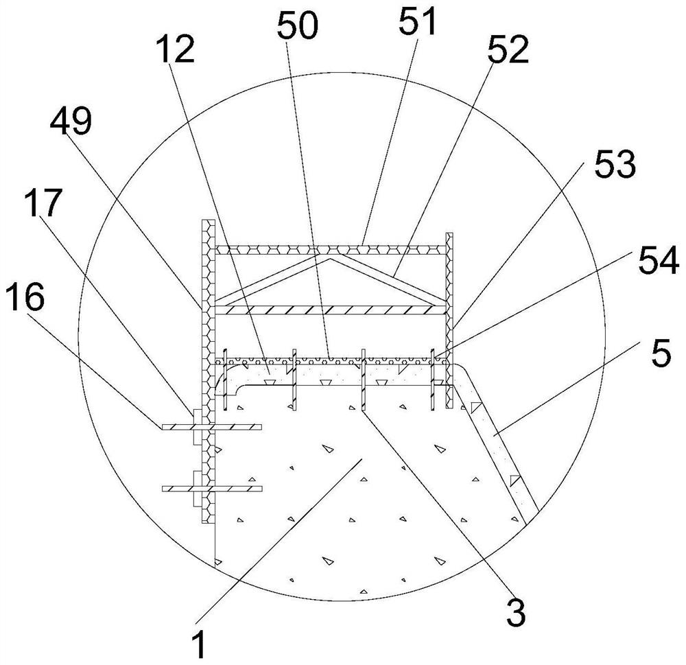 Rubble concrete barrage reinforcing structure and construction method