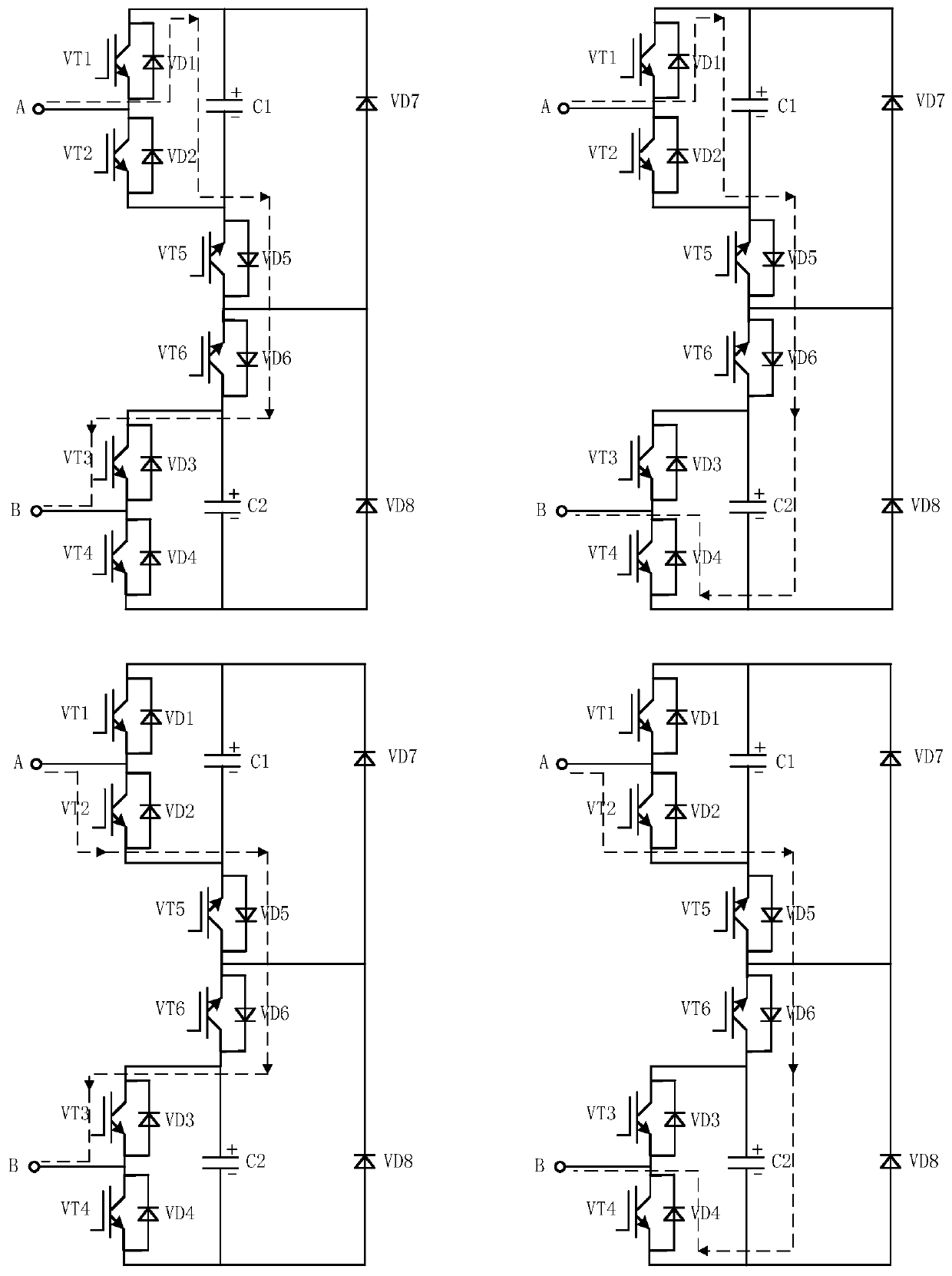 MMC sub-module topological structure with DC fault blocking capability equivalent to that of full-bridge sub-module