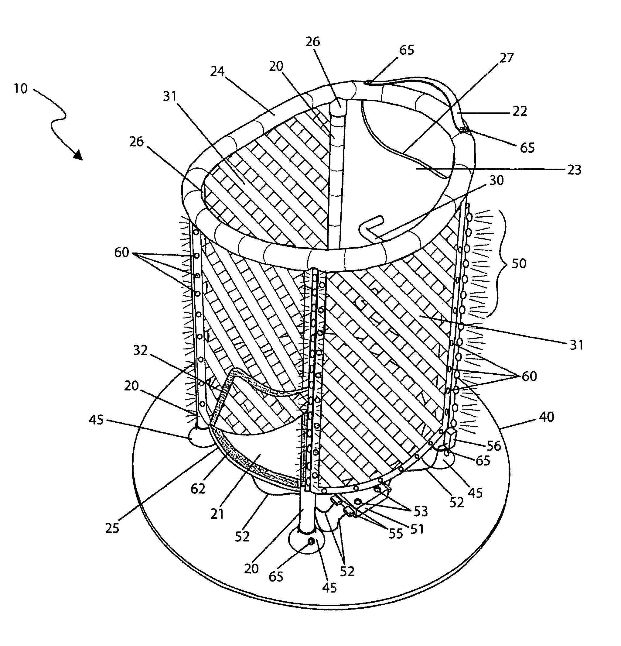 Child's bounce toy with safety net