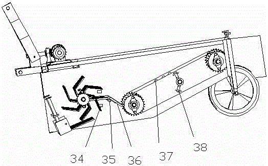 A rolling grid type notoginseng harvester pulled by a four-wheel tractor