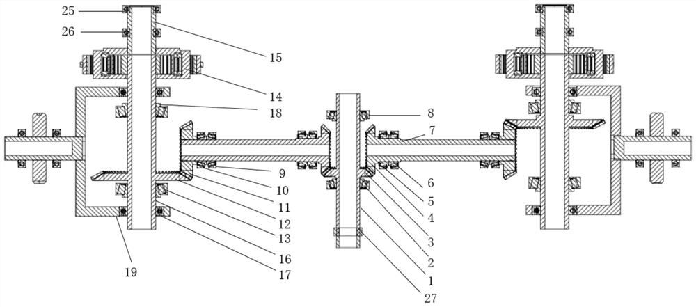 Transmission system of tilting rotorcraft