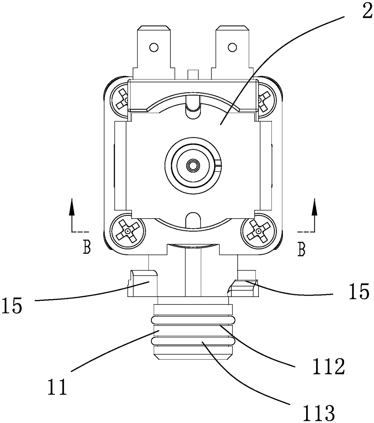 Solenoid valve with compact structure