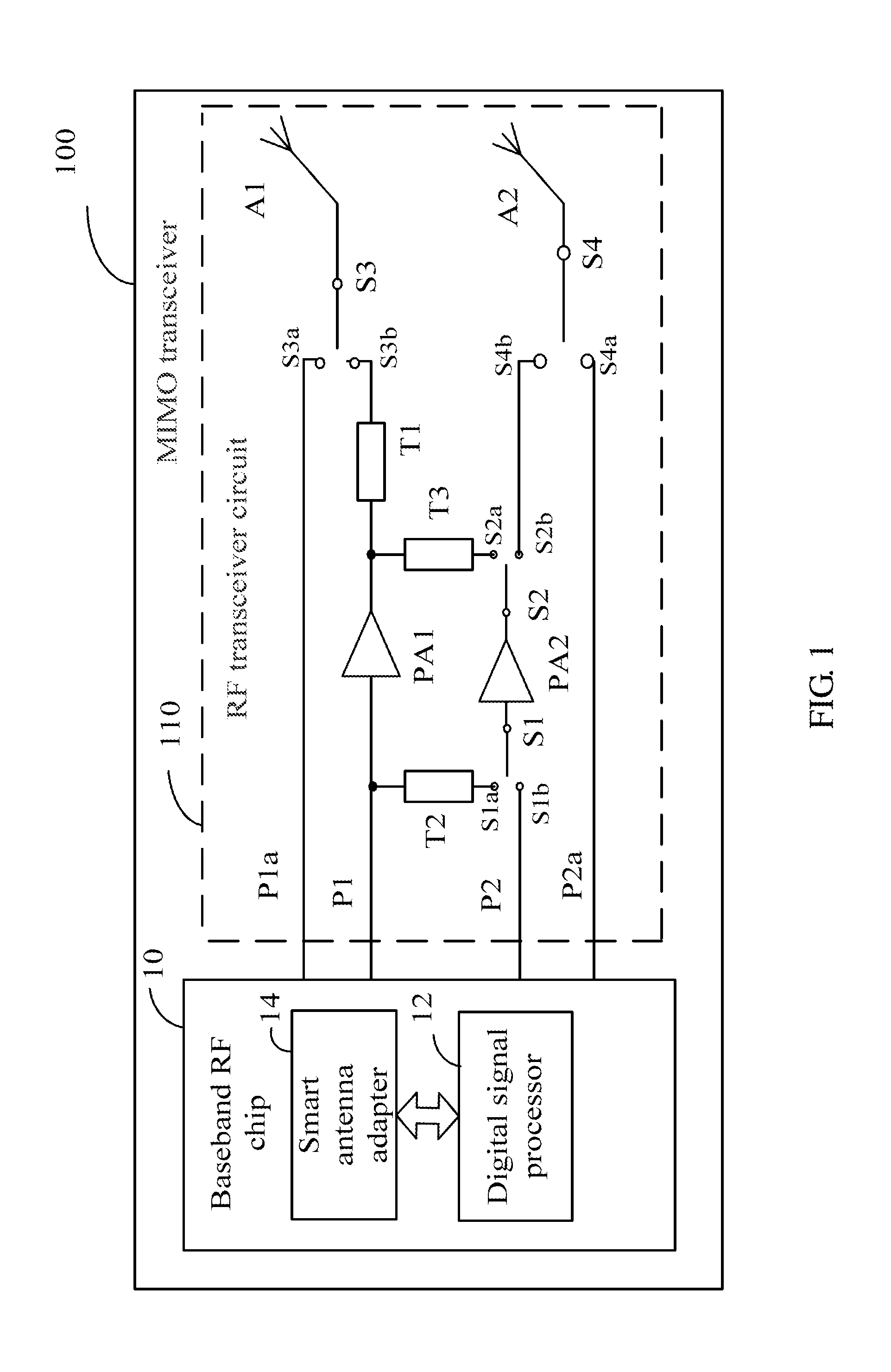 Multiple input multiple output transceiver