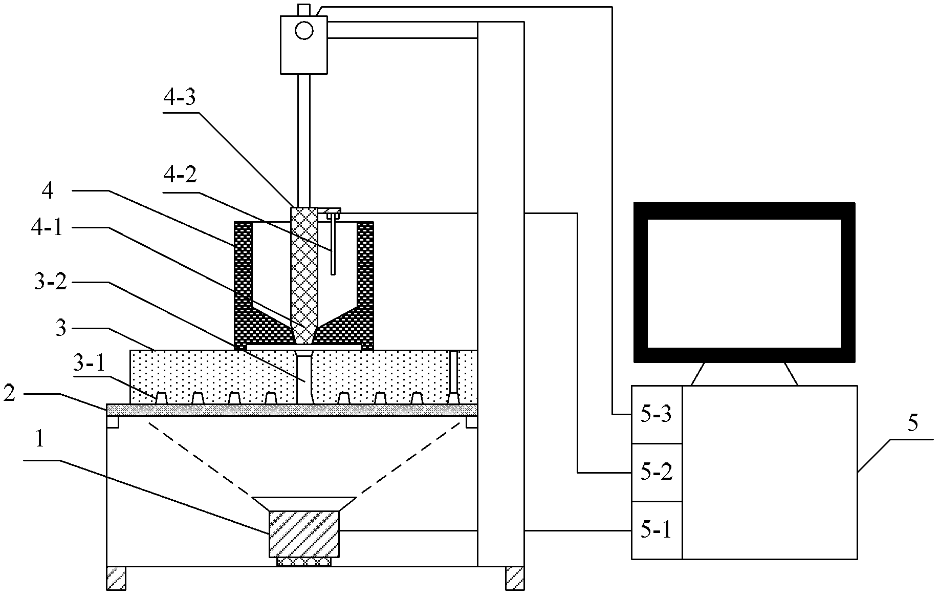 Visual testing device for liquid metal fluidity and testing method based on it