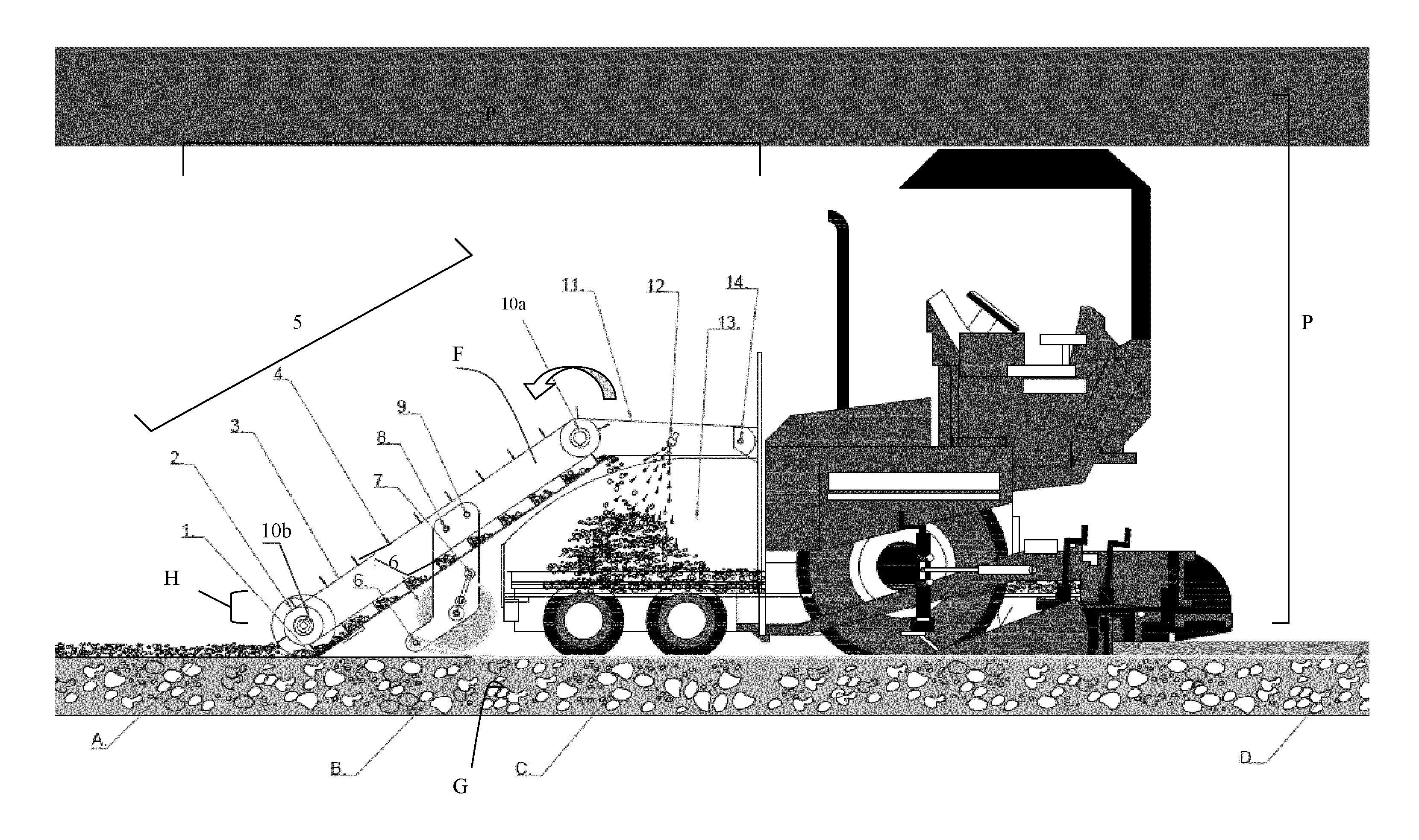 Road strengthening and reinforcement during a recycling process