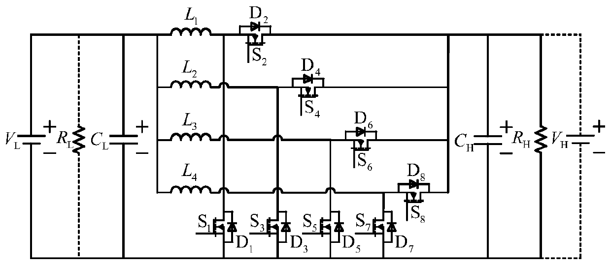 A high-gain bidirectional four-phase dc-dc converter based on coupled inductors and its control method