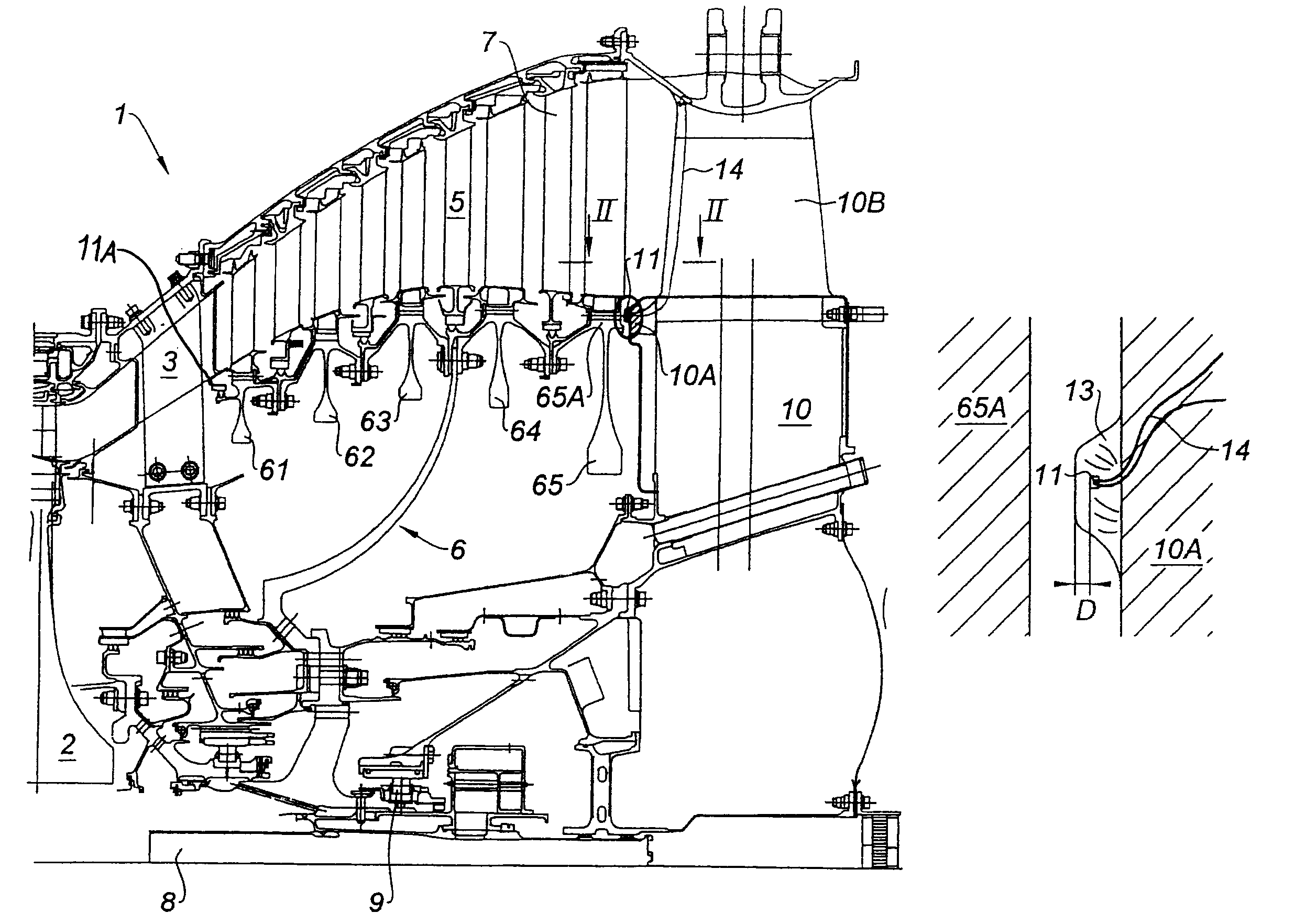 Method and device for reducing the speed in the event of breakage of a gas turbine engine turbine shaft