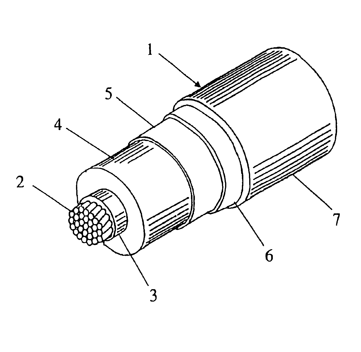 Electrical cable, particularly for high voltage direct current transmission or distribution