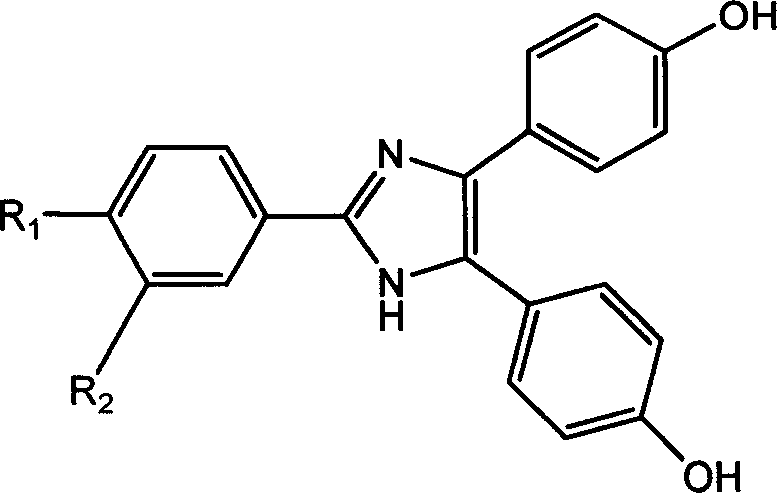 Type-Y second order non-linear optical chromophore containing imidazolyl heterocycle and its synthesis process