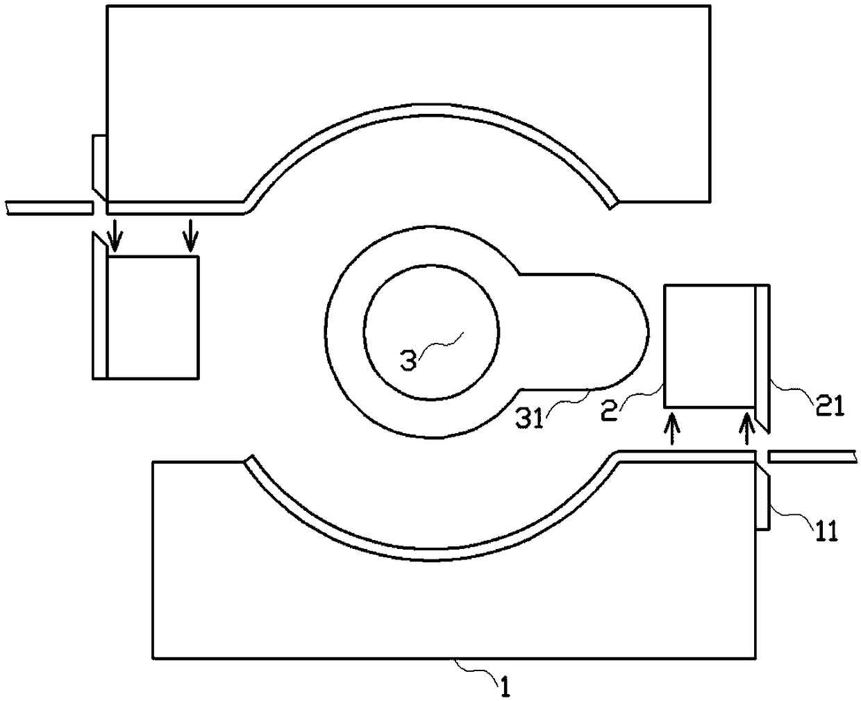 Cam-type continuous punching mold