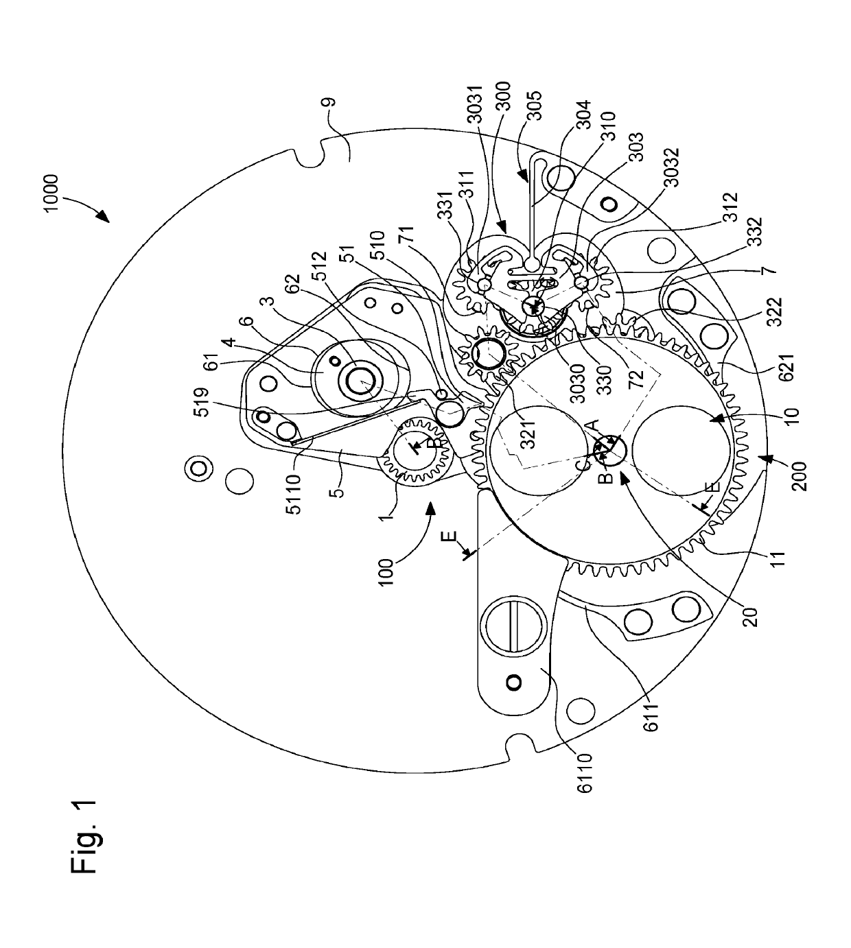 Timepiece mechanism for control of a plurality of displays