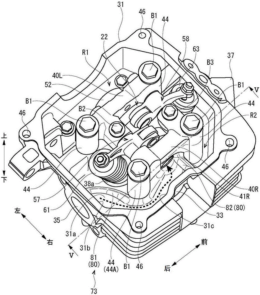 Internal combustion engine valve transmission lubricating device