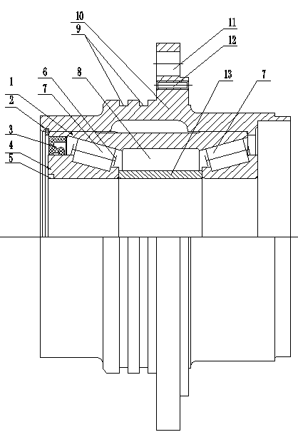 Heavy track rear hub bearing combination