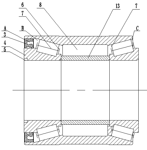 Heavy track rear hub bearing combination