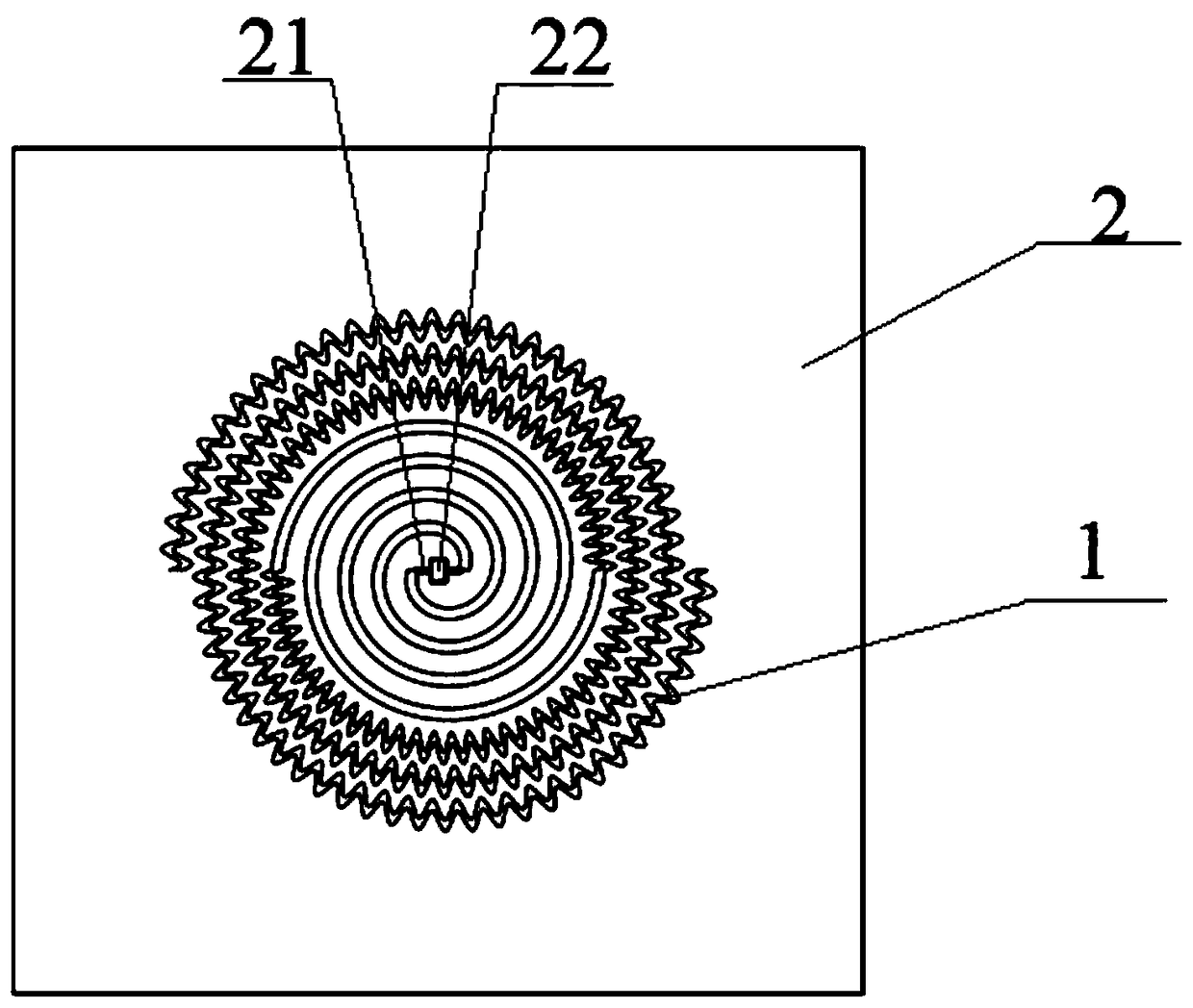 Miniaturized ceramic-based wideband planar spiral antenna