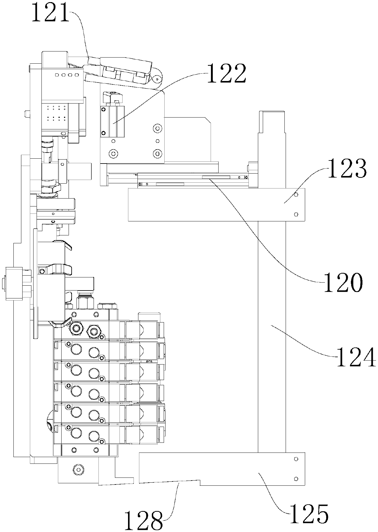 Inclined gummed paper pasting device and gummed paper pasting system