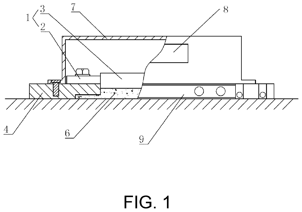 Attached resistance strain sensor assembly and mounting process thereof