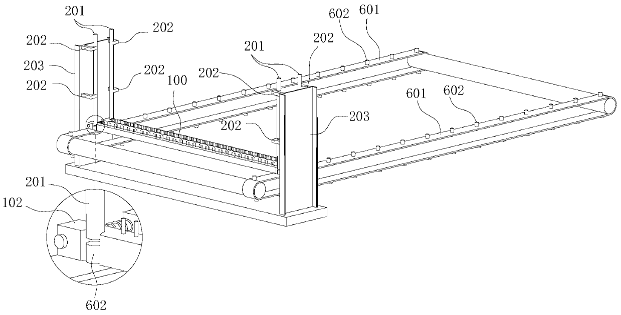 A chicken claw leg cutting device