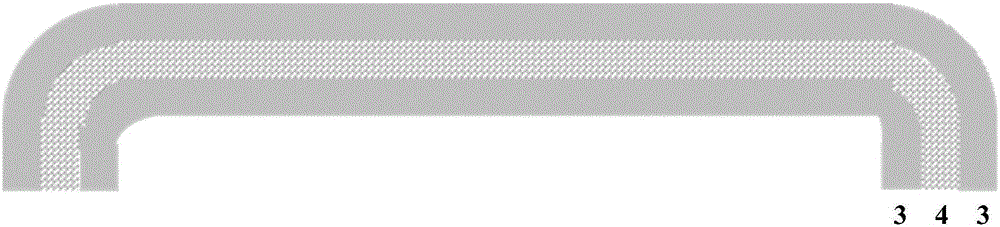 Composite material toughed by flexible material for cases as well as preparation and application thereof