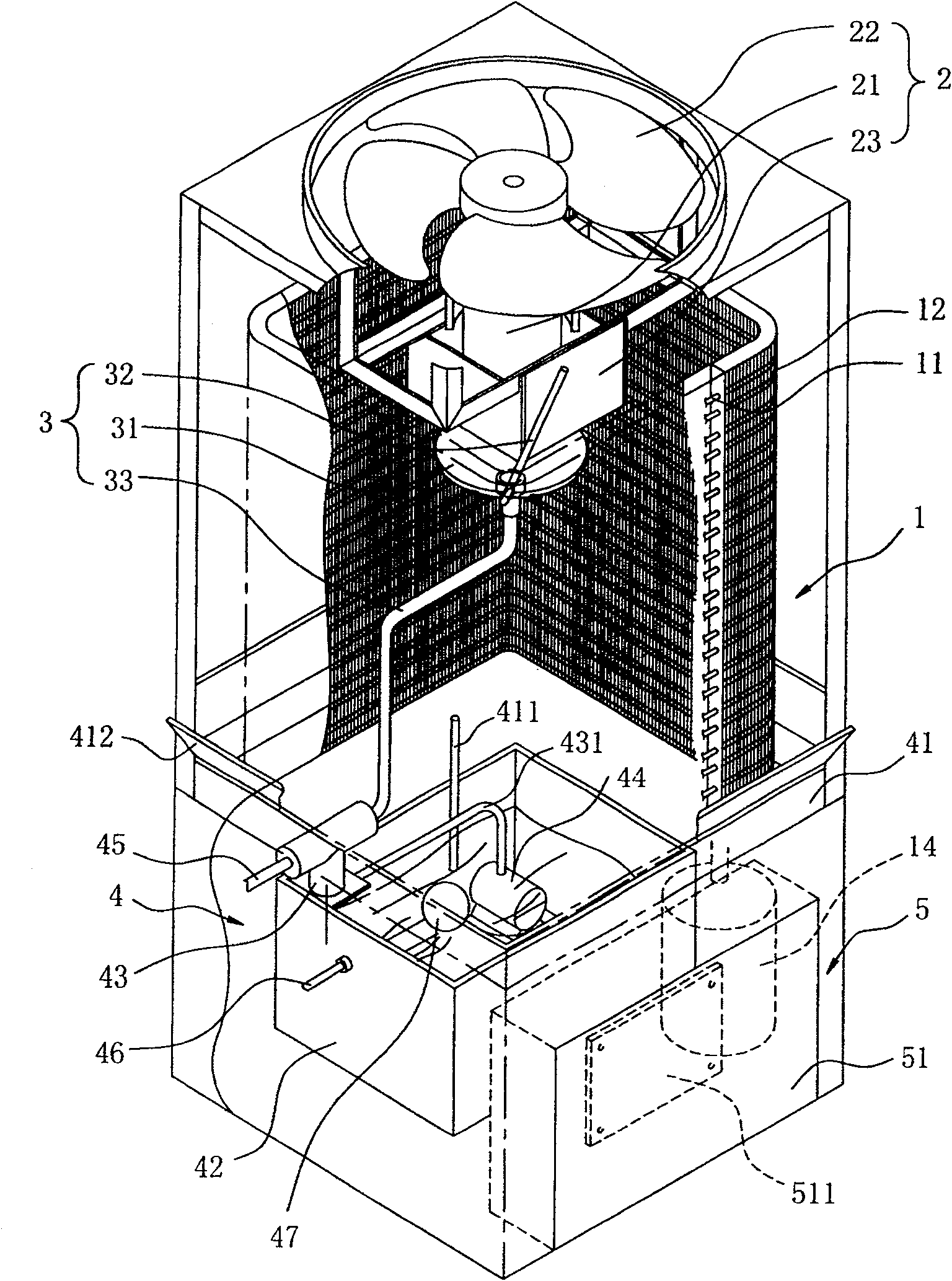 High efficiency cooling facility of cooling mechanism