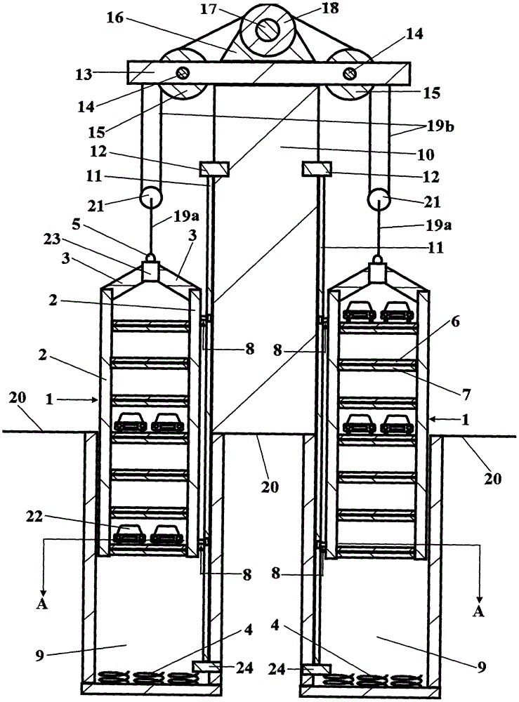 Hanging ladder type stereo garage