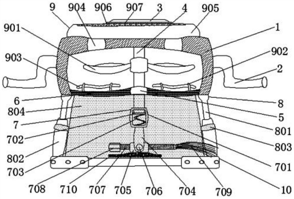 Closed dust collection headphone cleaning device and application method