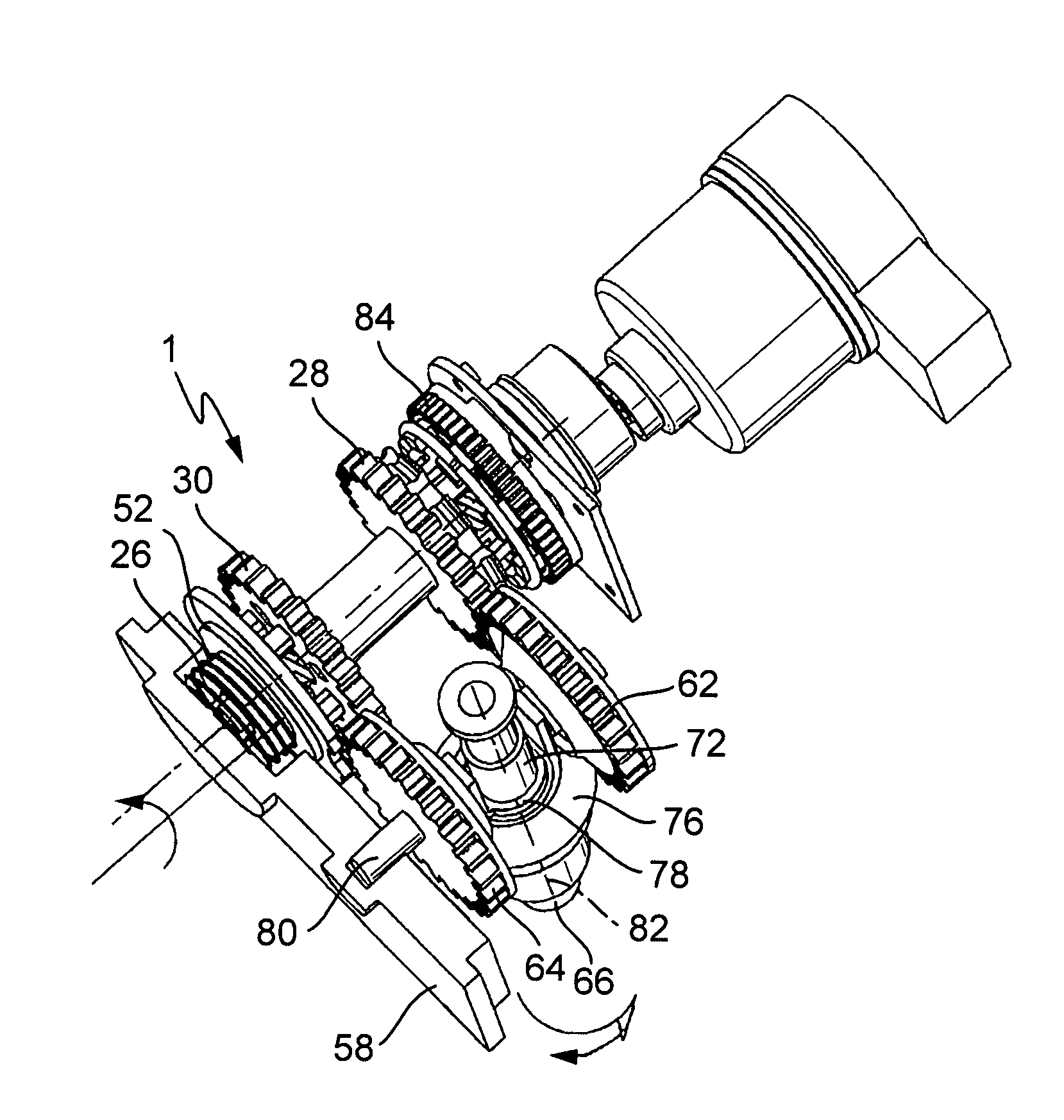 Single motor transmission shifting mechanism for a motor vehicle transmission