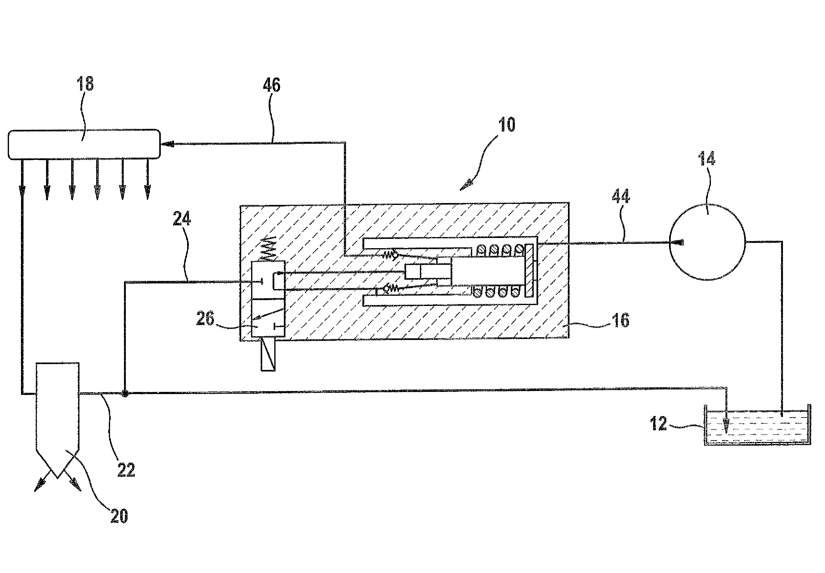 Pressure boosting system for at least one fuel injector