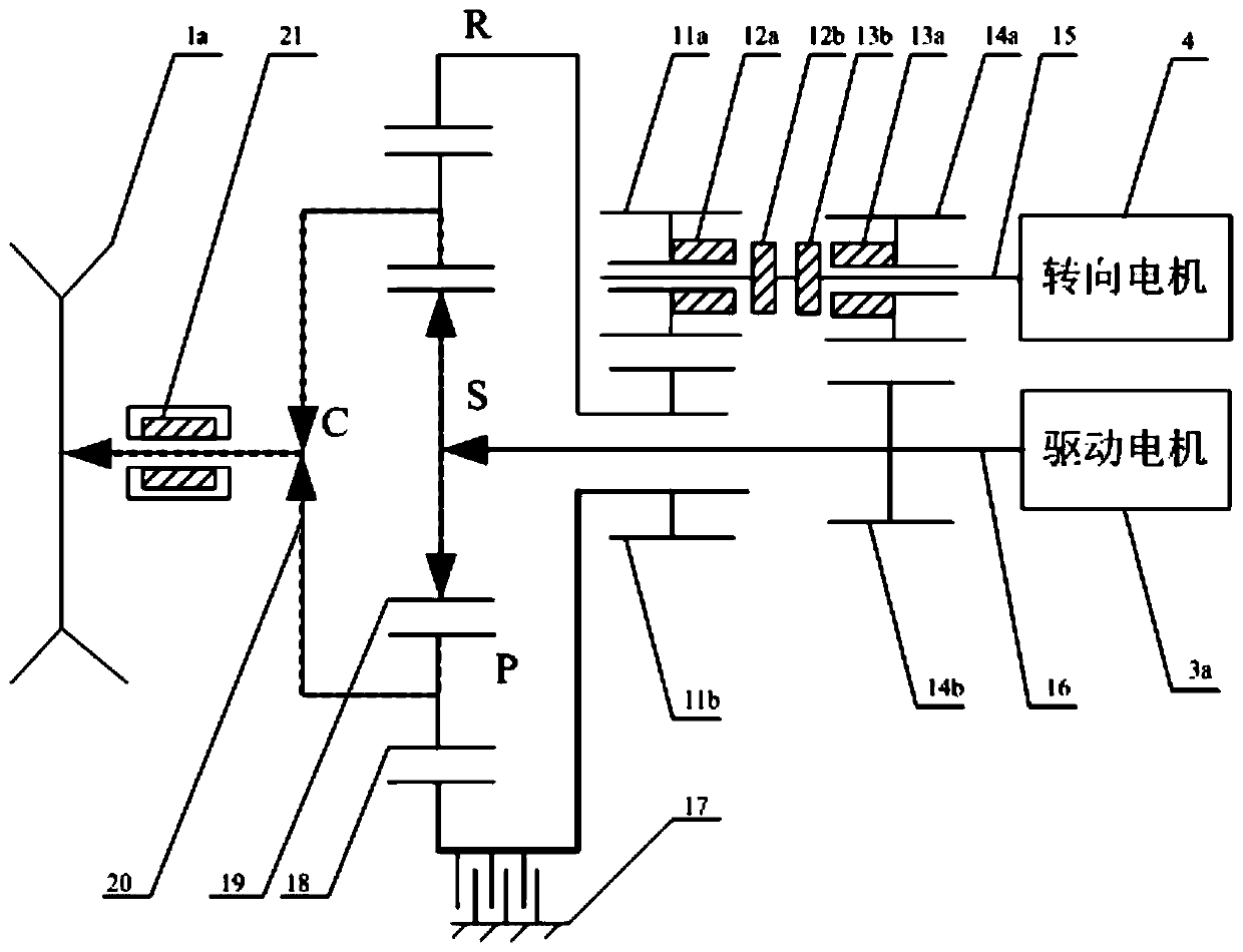 A device and method for driving a tracked vehicle to turn