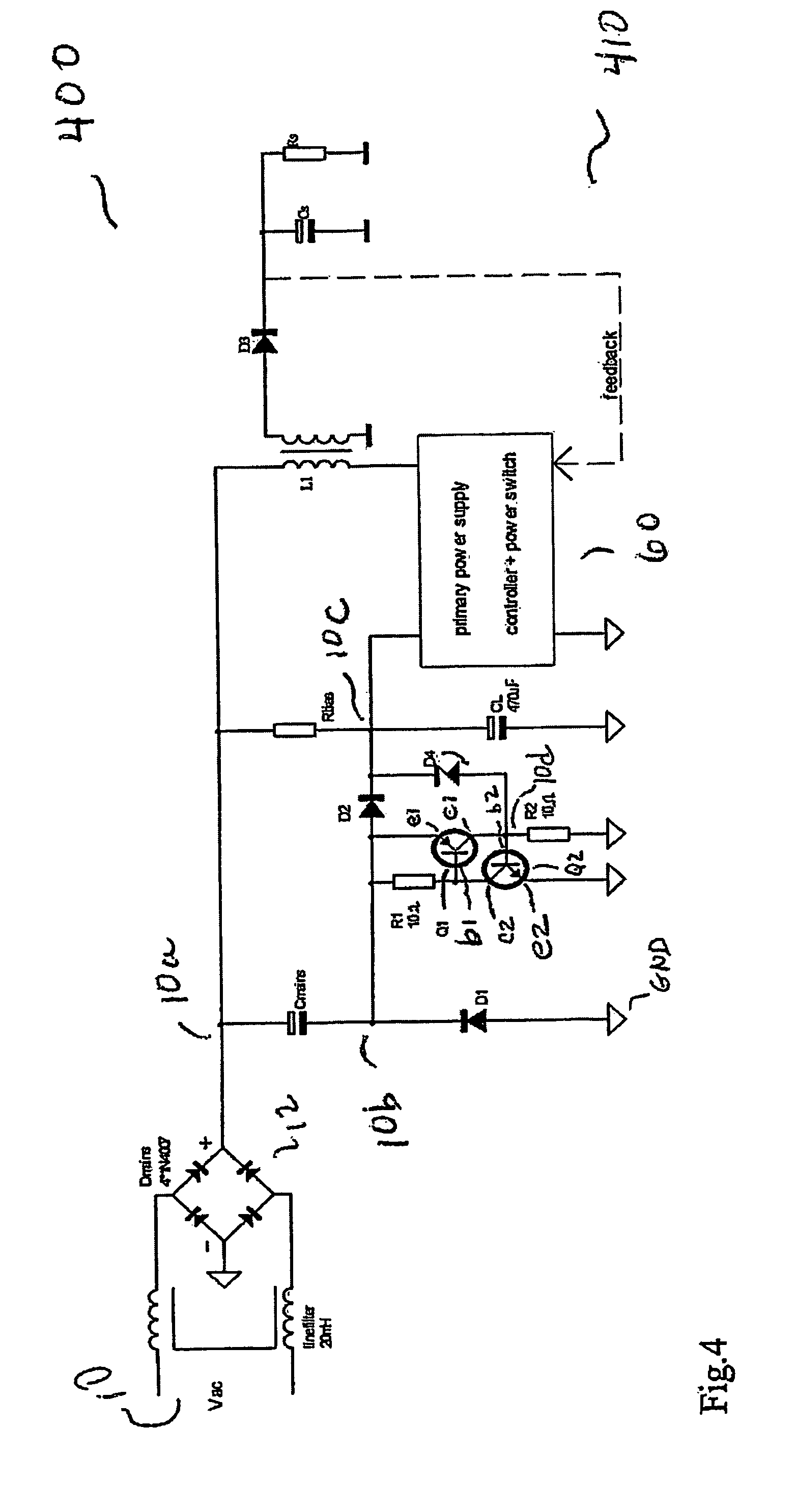 Capacitively coupled power supply