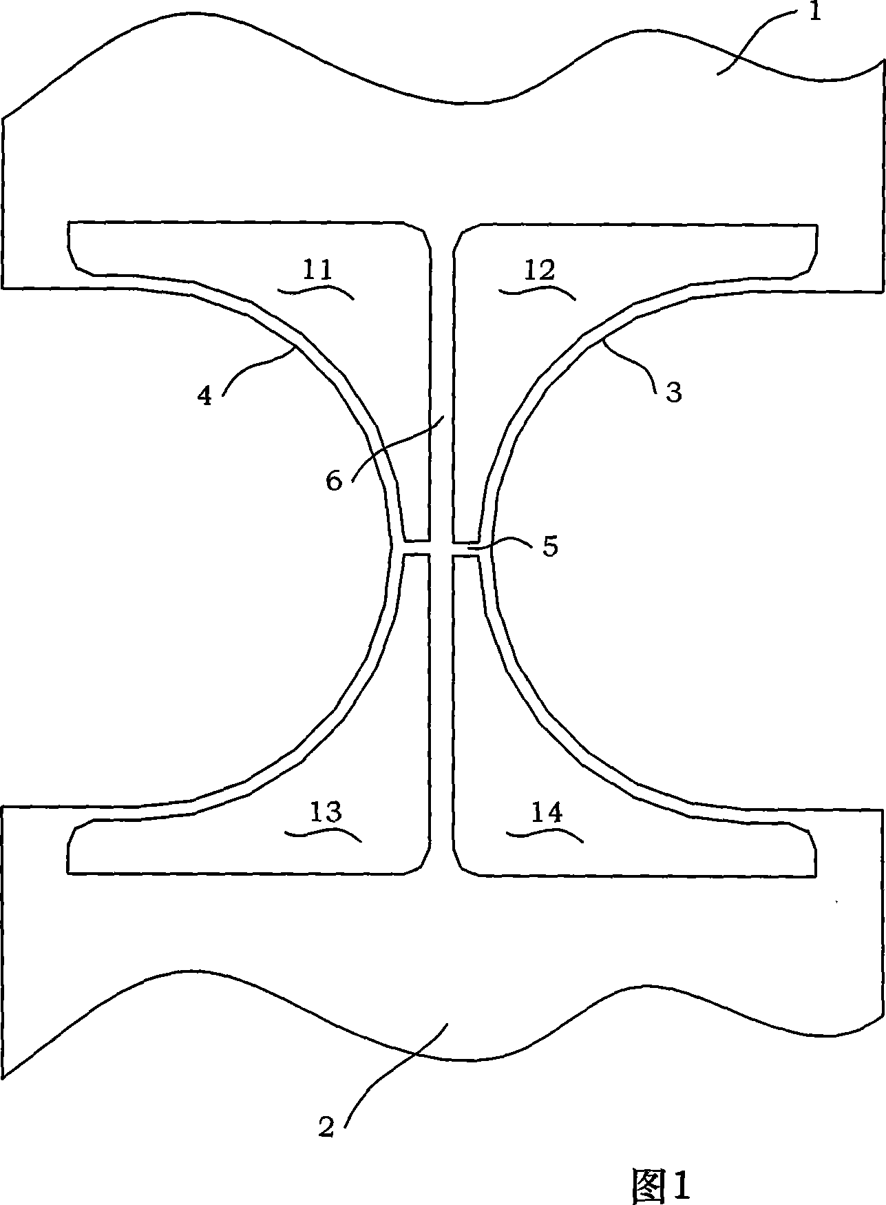 Double crank type hollow flexible hinge