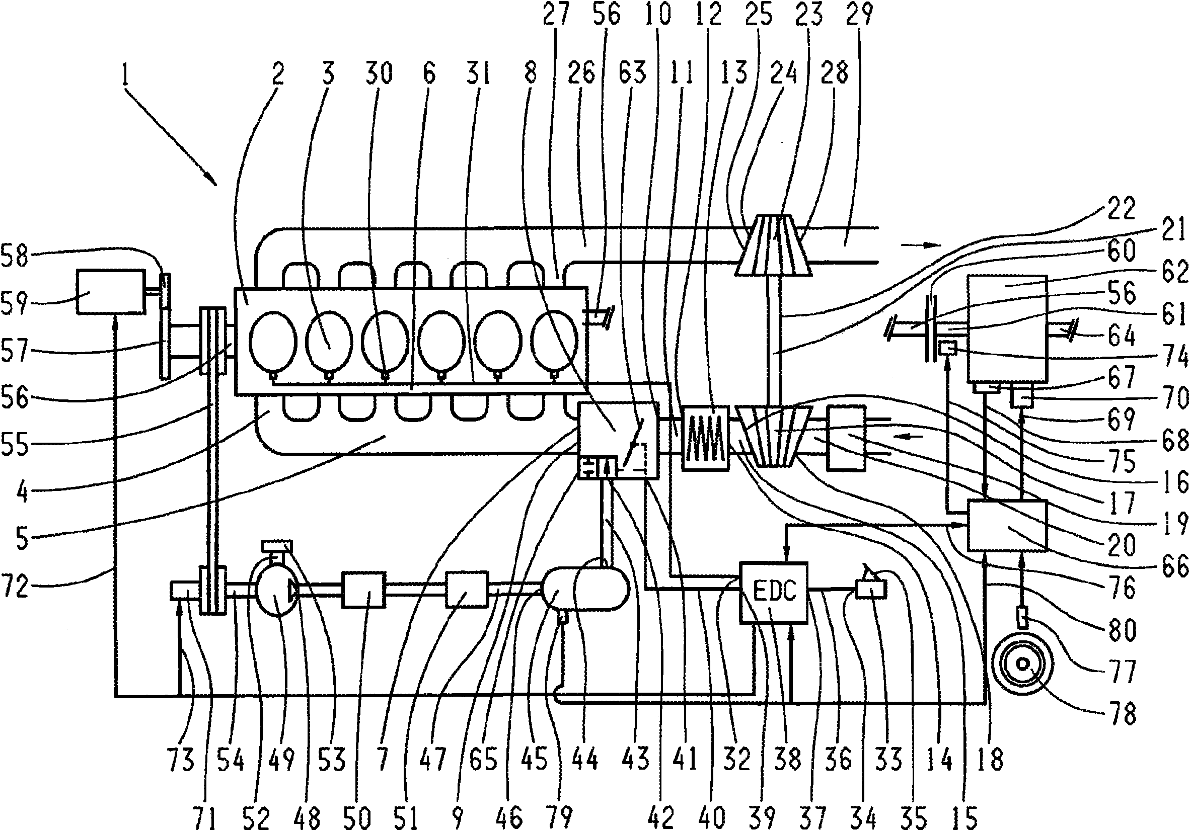 Method for controlling the compressed air supply of an internal combustion engine and a transmission