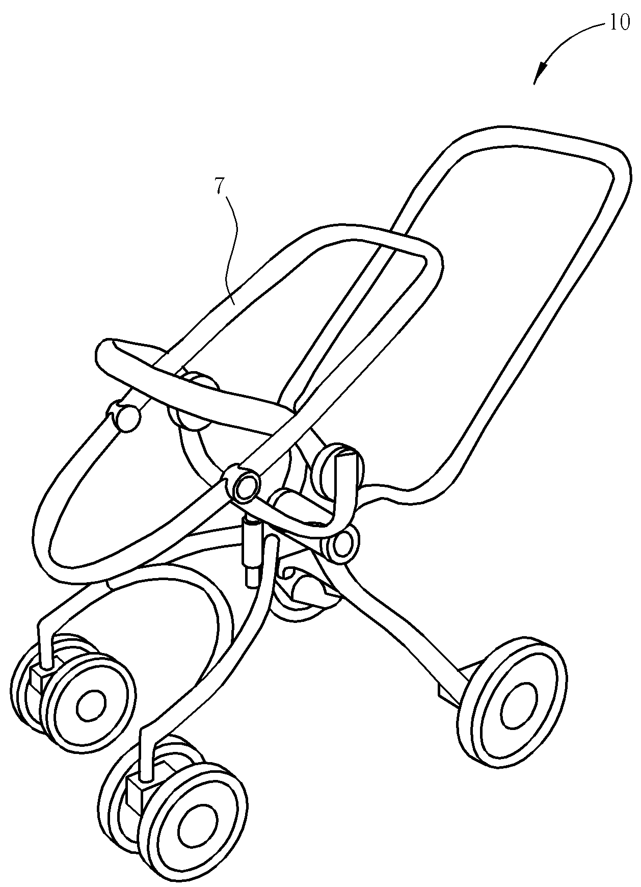 Stroller having a single folding shaft