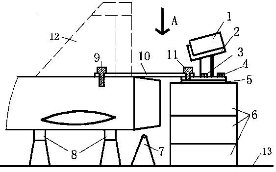 Reverse tail spin installation device and positioning method