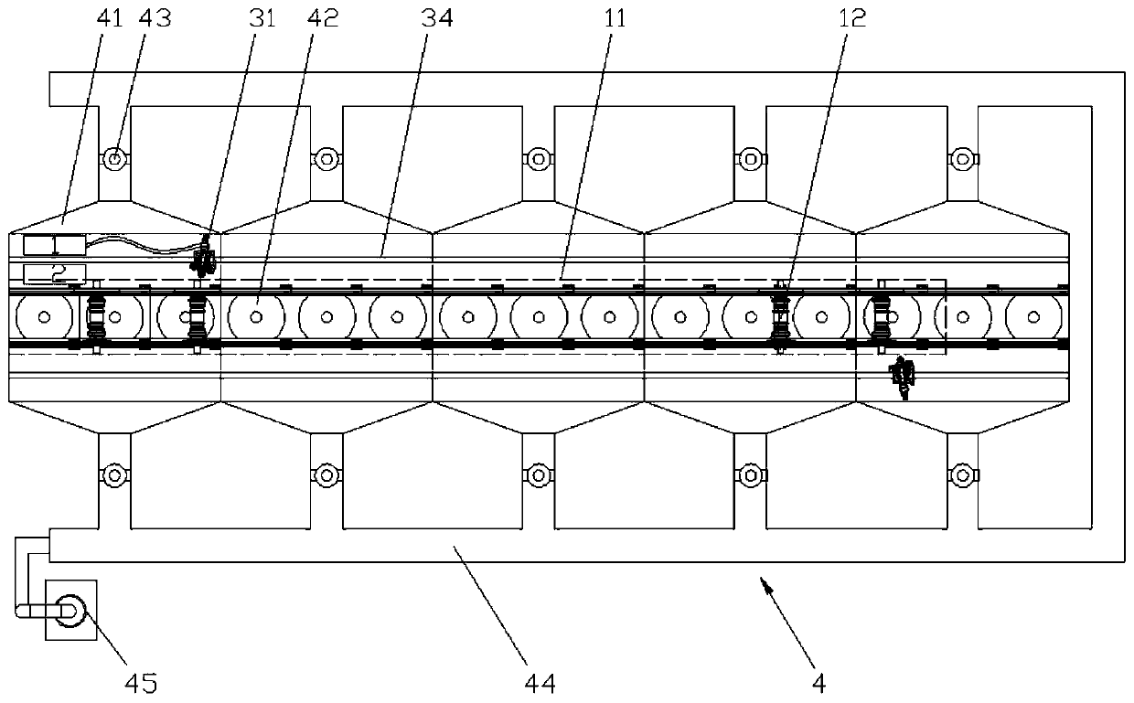 Opposite type intelligent purging system and method based on electromagnetic guided double-side track