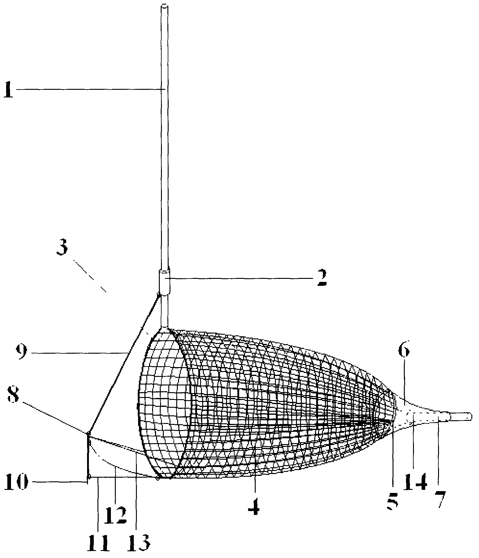 Aquatic insect torrent trapping net