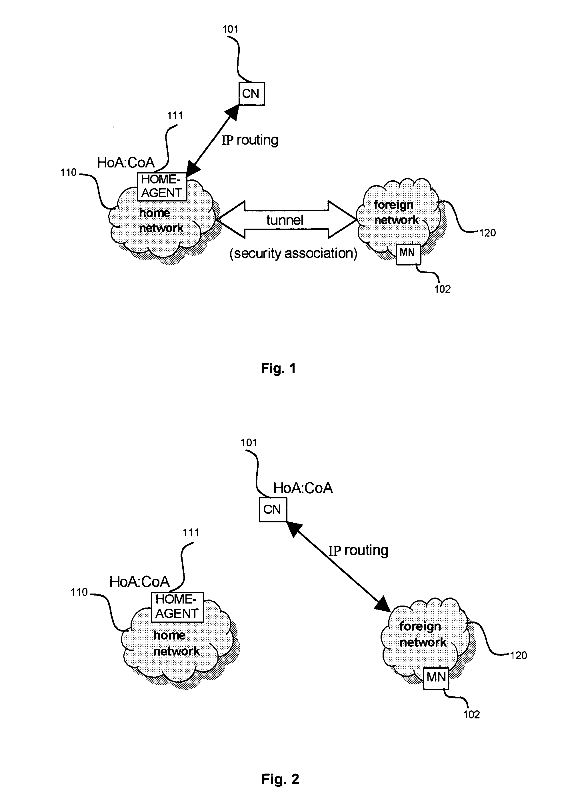 Header reduction of data packets by route optimization procedure