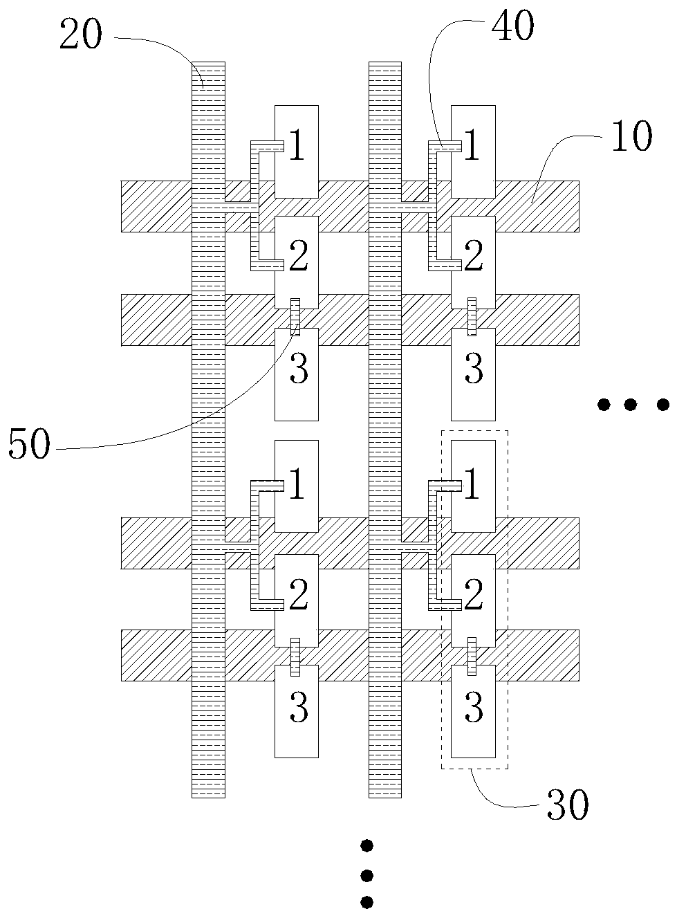 Pixel structure and display device of a liquid crystal display panel