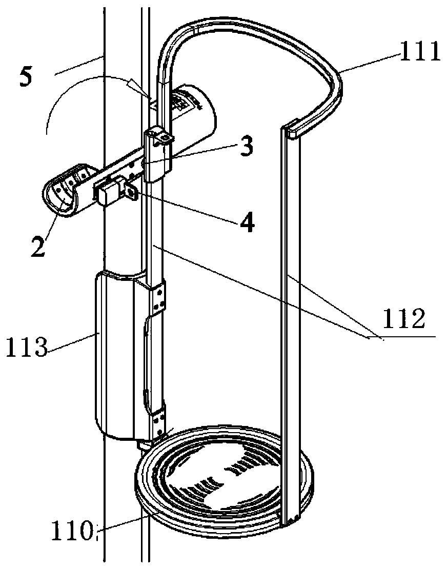 High-rise building escape device and escape method