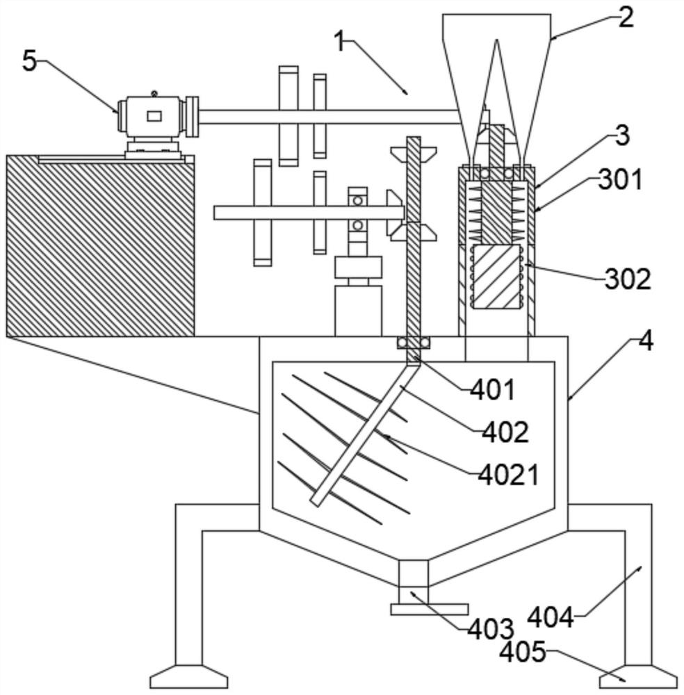 Feed crushing and stirring device for dairy farming