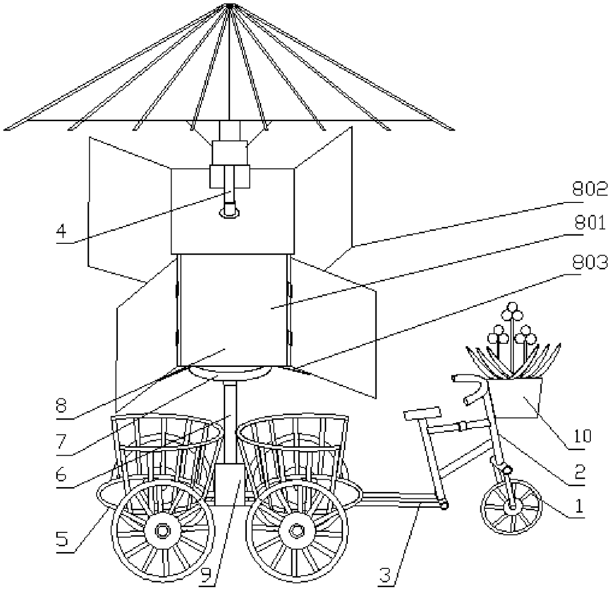 Bamboo art display device for environmental art design