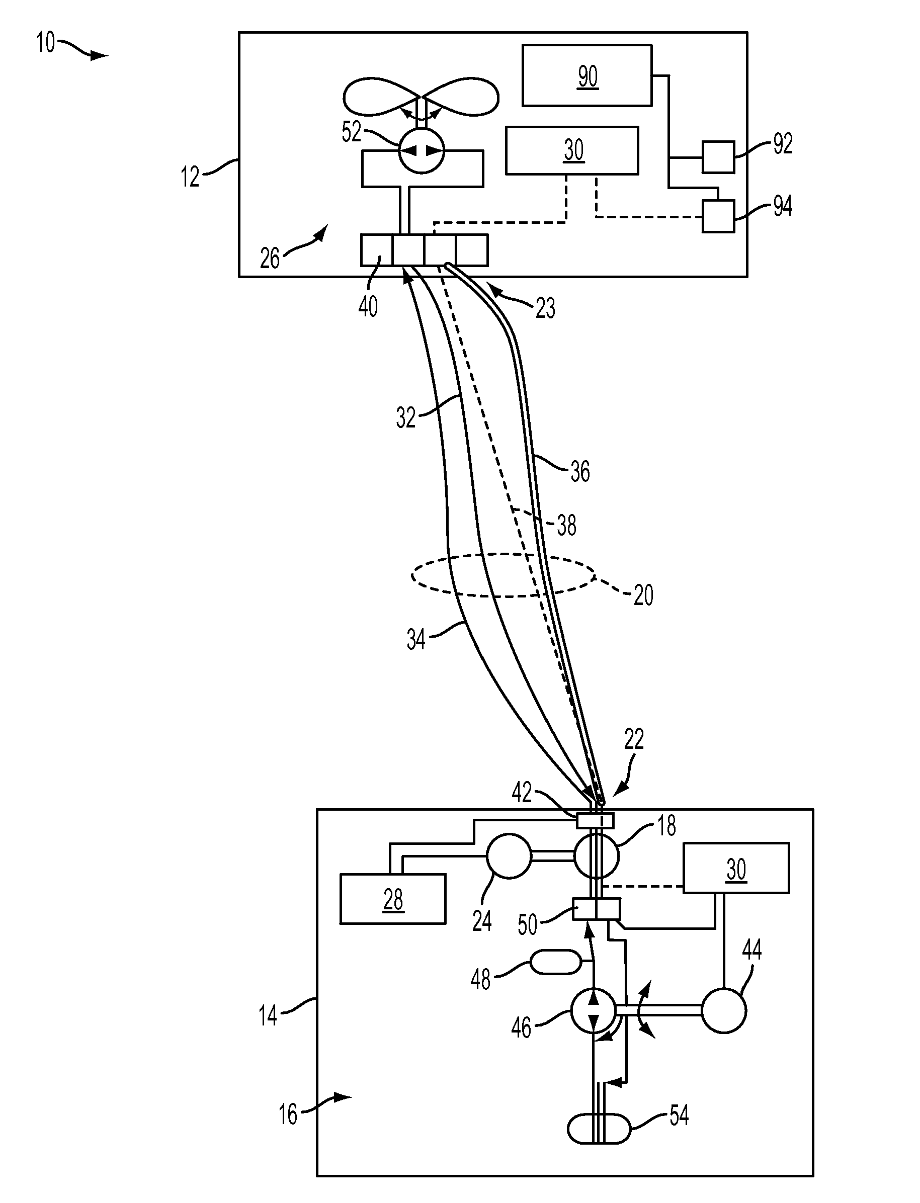 Tether energy supply system