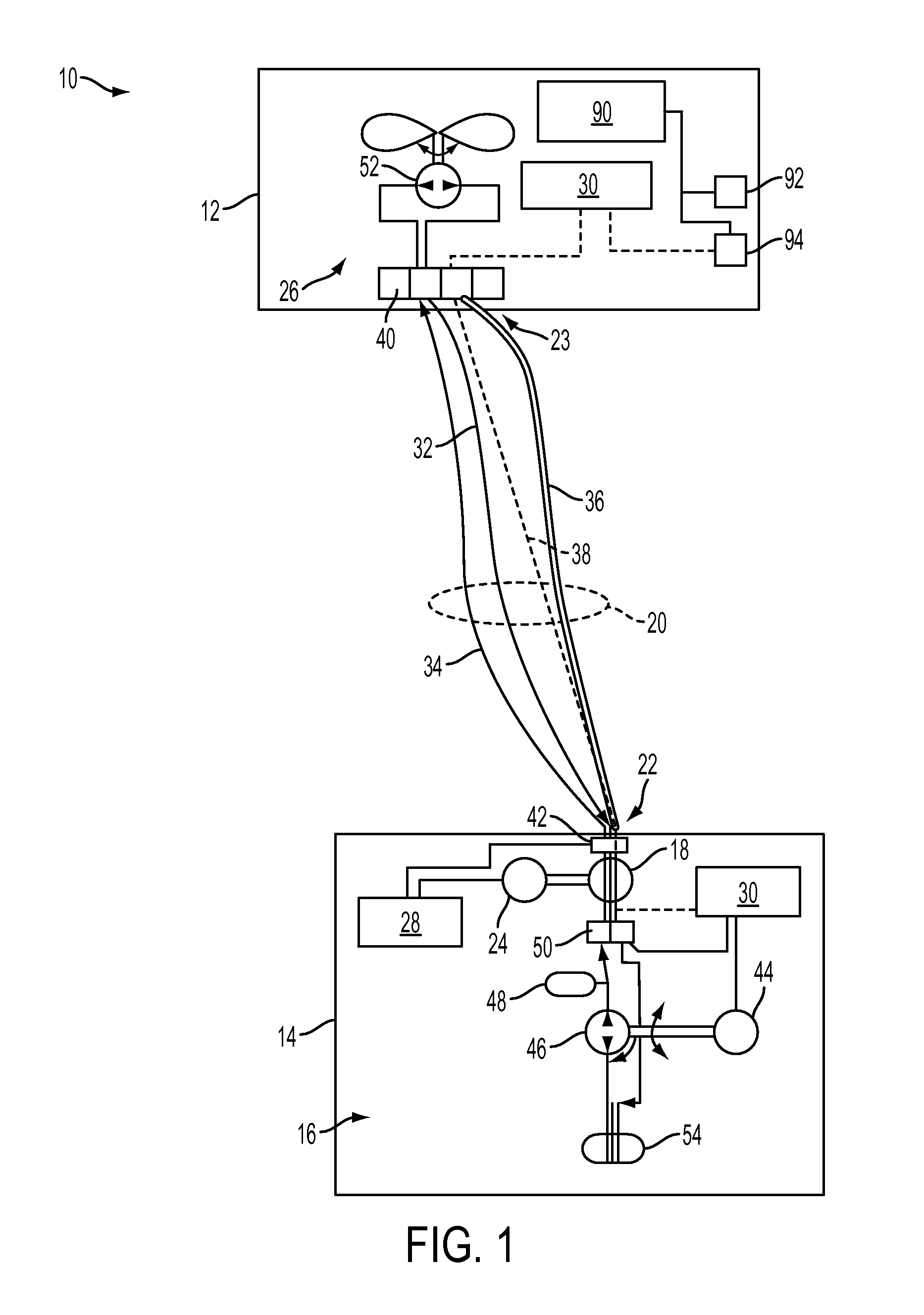 Tether energy supply system