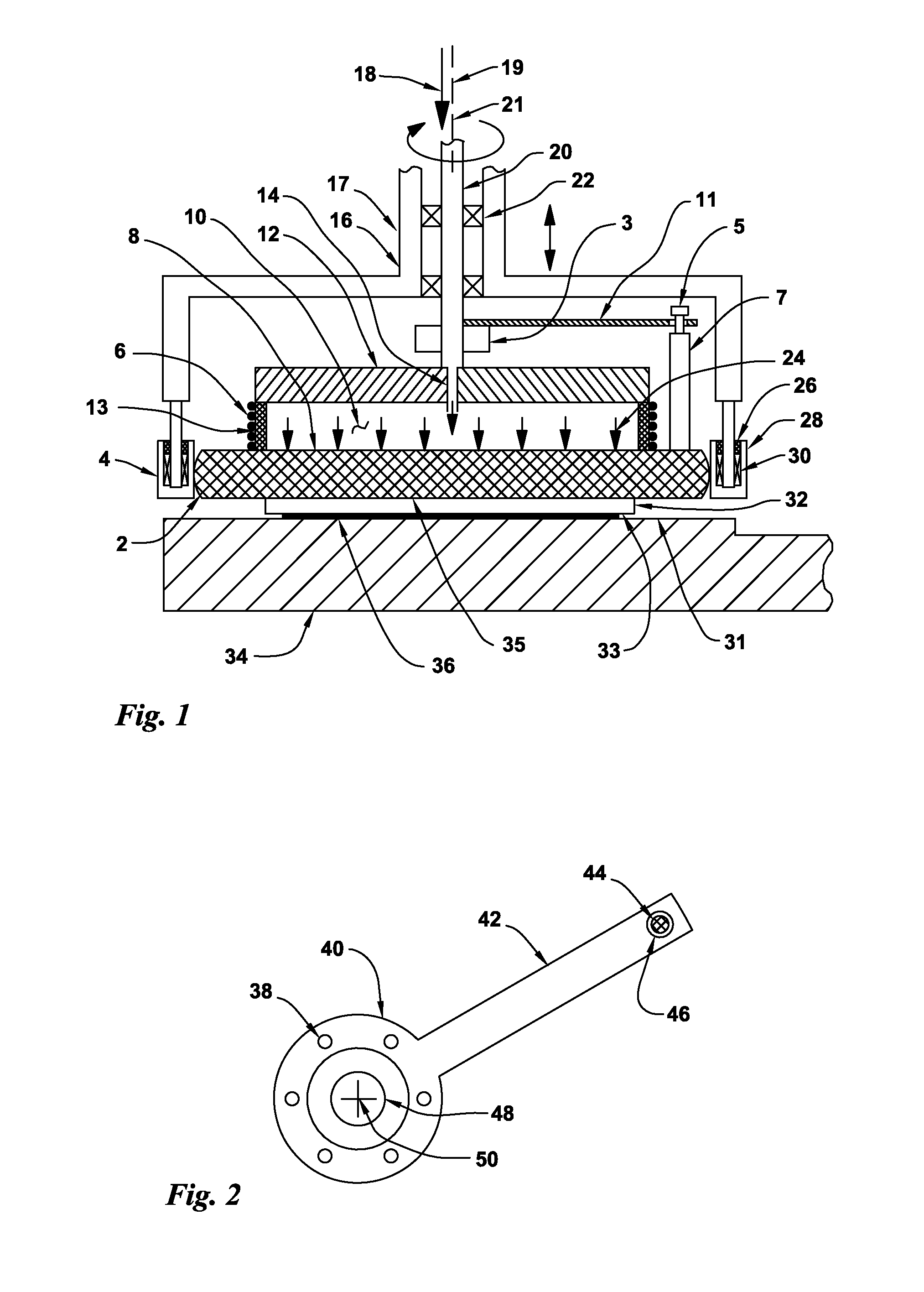 Pin driven flexible chamber abrading workholder