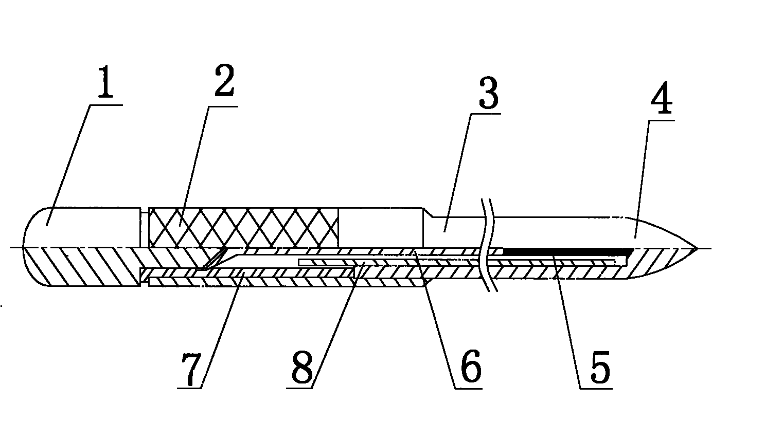 Internal heating type acupuncture therapeutic apparatus