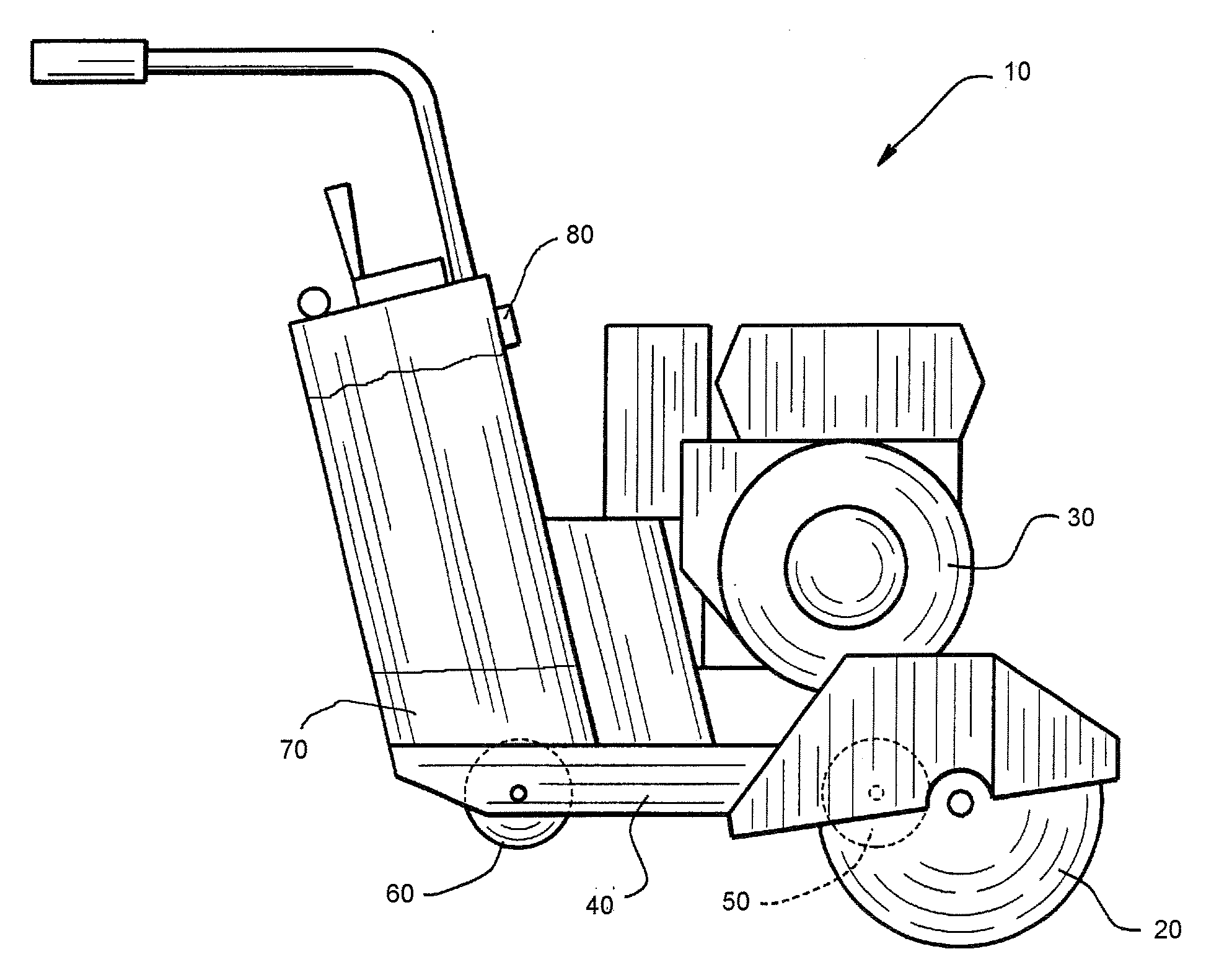 Self-Propelled Concrete Saw With Forward Motion Speed Control System