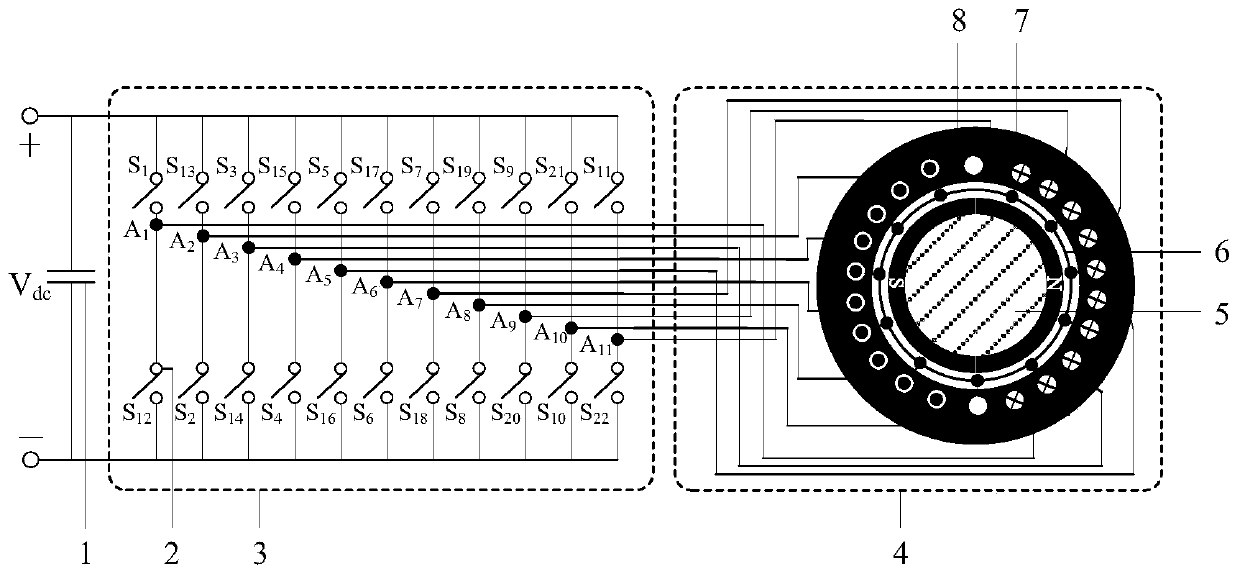 Flexible permanent magnet brushless direct current motor control system and control method thereof