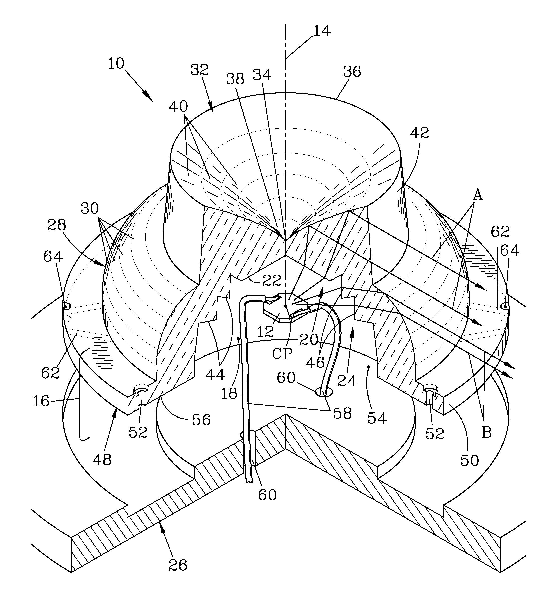 Side-emitting lens for LED lamp