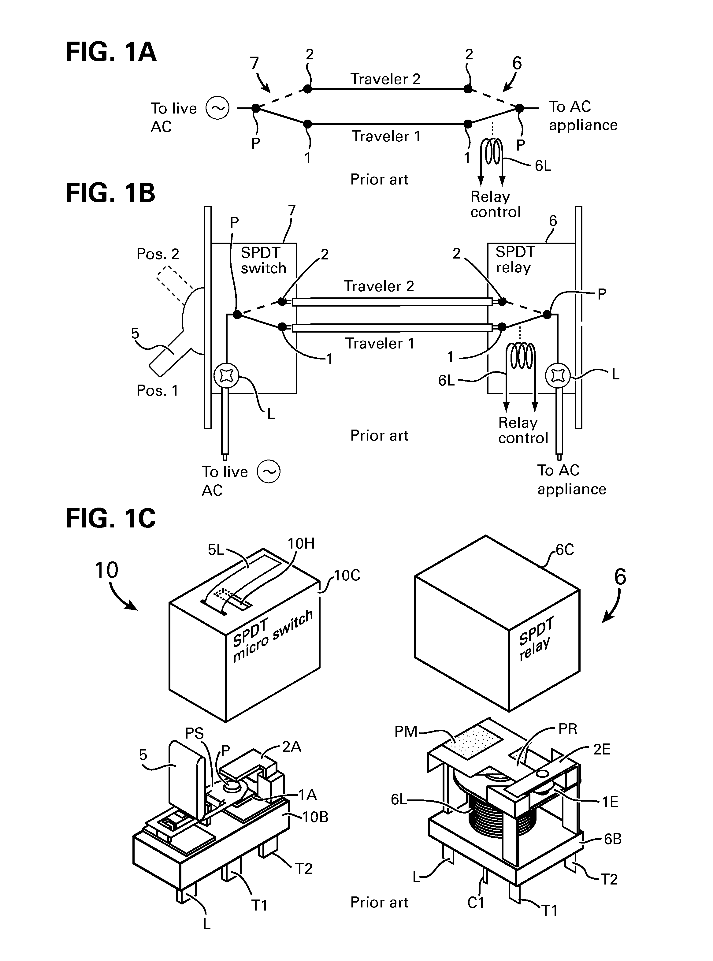 Integrated spdt or dpdt switch with spdt relay combination for use in residence automation