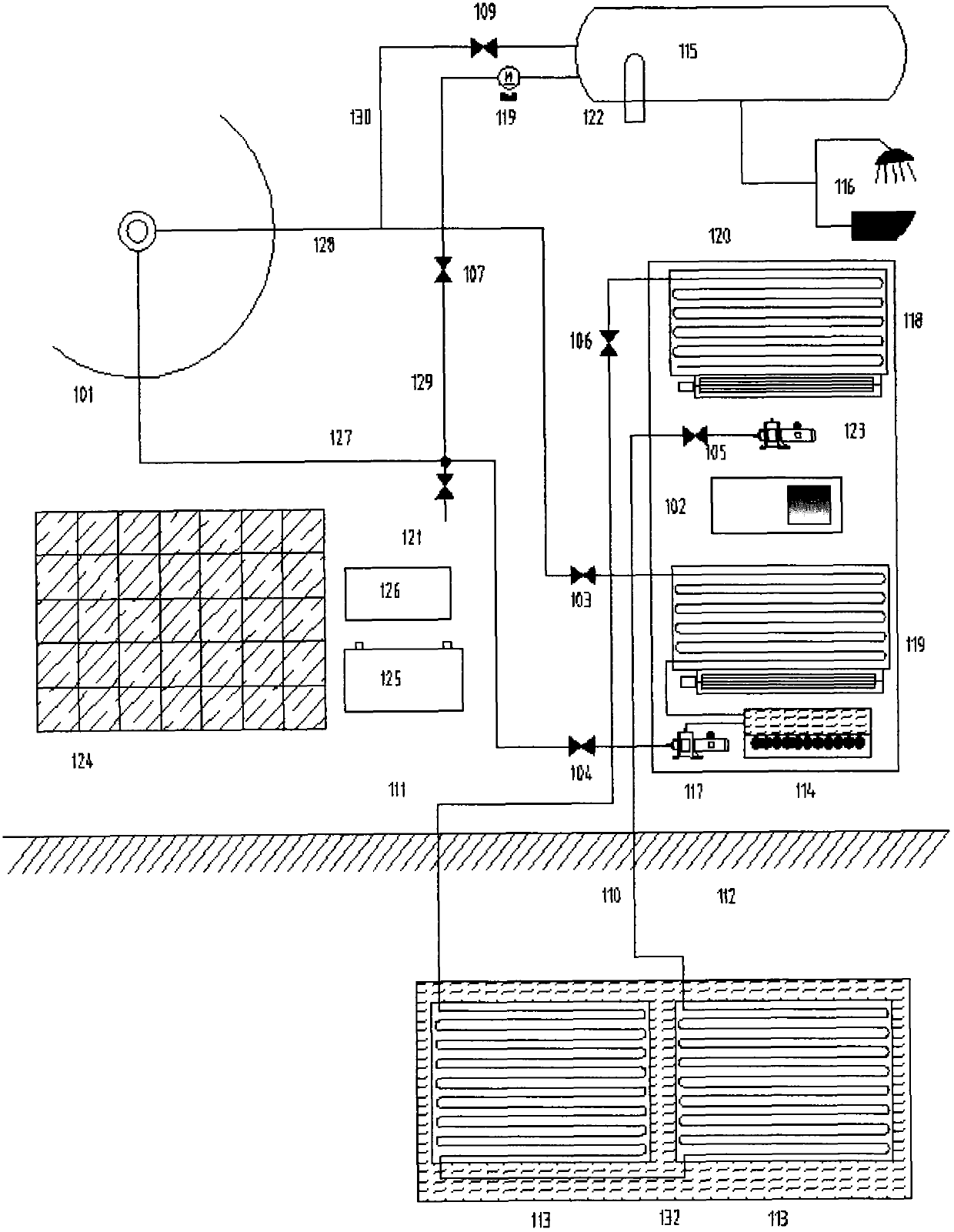 Solar geothermal air conditioner